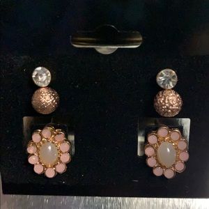 3 pair stud earrings, NWOT